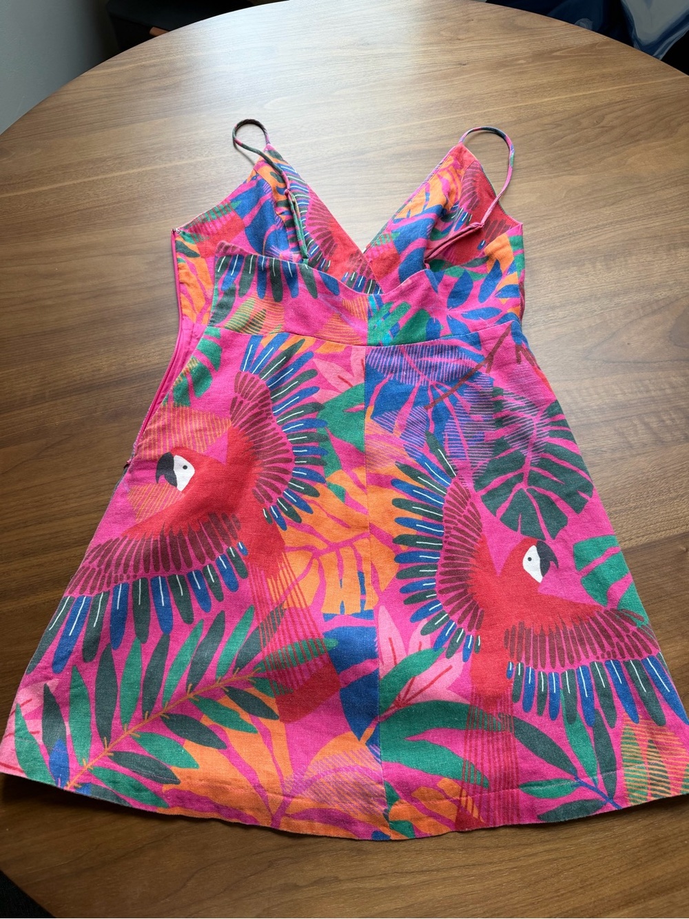 Farm Rio Linen Parrot Mini Dress - Picture 4 of 7